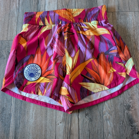 FARM RIO x ADIDAS Training Pacer Shorts Birds of Paradise Bold Pink Size Medium - Picture 4 of 16
